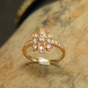 Silberring mit Weißtopas vergoldet Größe 57 (Ø ca. 18,2 mm)