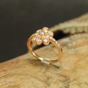 Silberring mit Weißtopas vergoldet Größe 58 (Ø ca. 18,5 mm)