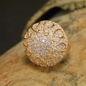 Silberring vergoldet mit Zirkonia Größe 53 (Ø ca. 16,9 mm)