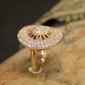 edler Silberring vergoldet mit Zirkonia Weite 17,2mm