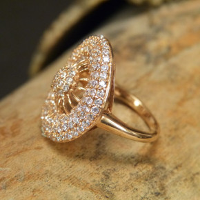 edler Silberring vergoldet mit Zirkonia Weite 17,2mm