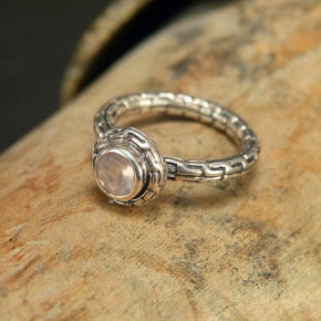 Silberring mit Rosenquarz W17,2