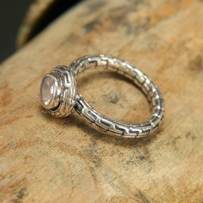 Silberring mit Rosenquarz W17,2