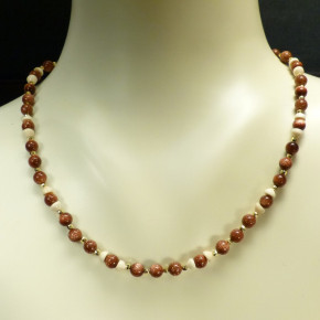 Kette mit Goldfluss/Mammut/Hämatit