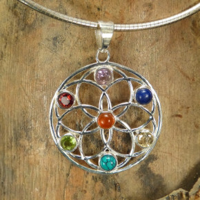 Silberanhänger Multistone