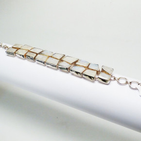 Silberarmband mit Mondstein ca. 18,5 bis 21 cm