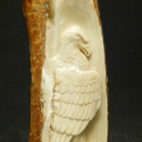 Adler-Reilief in der Mammutrinde