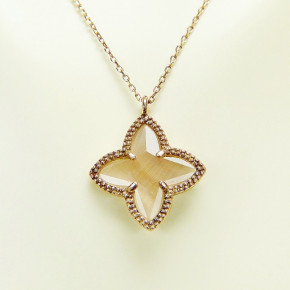 Anhänger mit rosa Zirkonia, Silber 925/- rosèvergoldet