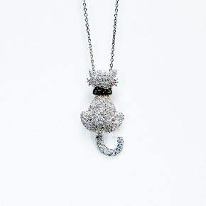 Anhänger Katze mit Zirkonia