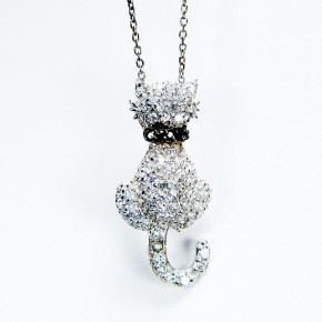 Anhänger Katze mit Zirkonia