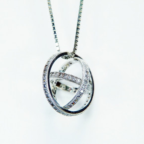 Silberanhänger beweglich mit Zirkonia