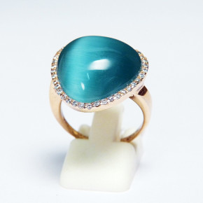 Silberring mit Rosèvergoldung und Zirkonia W18,5