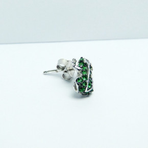 "Frosch" Ohrstecker mit grünen Zirkonia
