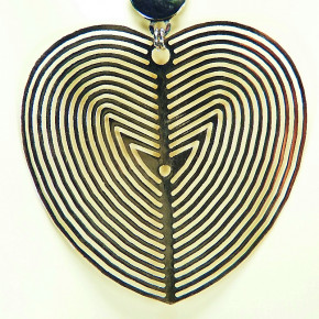 großer Herzanhänger Silber vergoldet