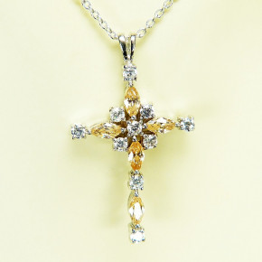 Kreuzanhänger 925/- mit Zirkonia