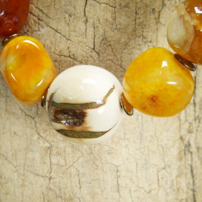 auffällige Naturkette mit Mammut und Citrin