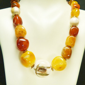 auffällige Naturkette mit Mammut und Citrin