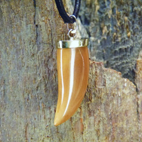 dunkler Zahn-/Krallenanhänger mit Gold 333/-