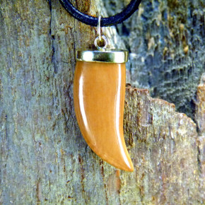 dunkler Zahn-/Krallenanhänger mit Gold 333/-