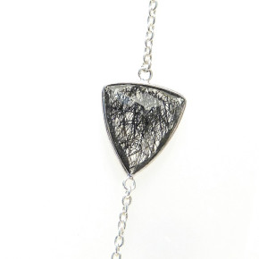 lange Silberkette 90 cm mit Rutilquarz