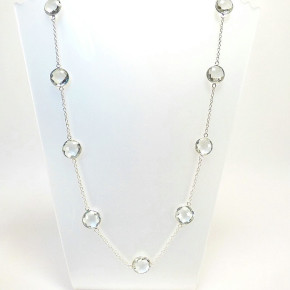 lange Silberkette 80 cm mit Amethyst