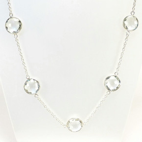 lange Silberkette 80 cm mit Amethyst