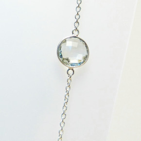 lange Silberkette 80 cm mit Amethyst