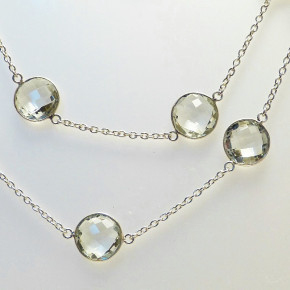 lange Silberkette 80 cm mit Amethyst