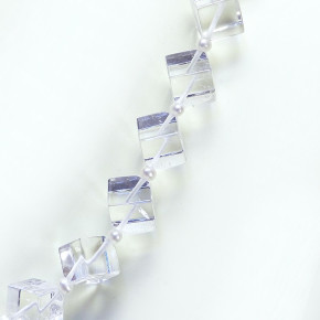 Würfelkette aus Bergkristall
