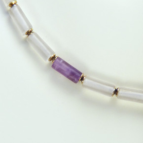 Stäbchenkette aus Bergkristall und Amethyst
