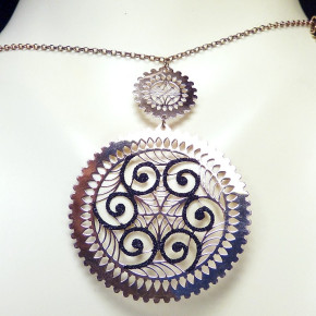 Silberkette mit Anhänger vergoldet