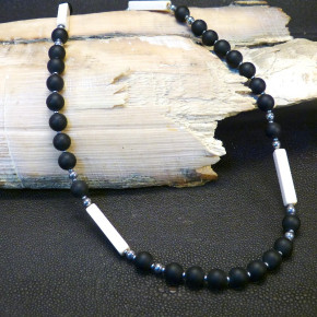 Onixkette mit Mammut lang