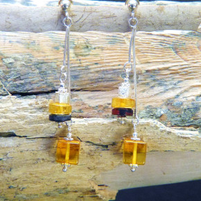 Bernstein-Ohrhänger Silber 925/-