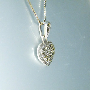 Herzanhänger Silber mit Markasit