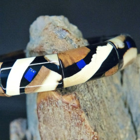 schmales Mammut-Armband mit Lapislazuli