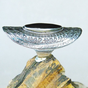 extra langer Silberring mit Onix W 19,5