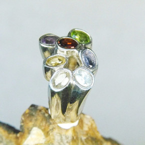 Silberring Zirkonia multicolor W 19