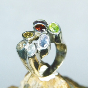 Silberring Zirkonia multicolor W 19