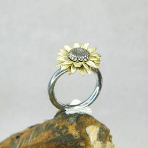 Silberring "Sonnenblume" W 17 bis 18,5