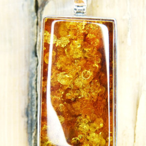 toller Bernsteinanhänger in Silber 925/-