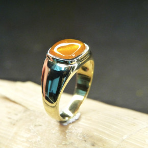 Herrenring 333/- mit Bernstein W20