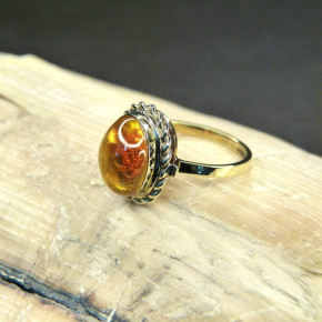 Goldring 333/- mit Bernstein W17,8