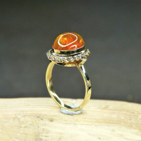 Goldring 333/- mit Bernstein W17,8