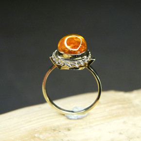 Goldring 333/- mit Bernstein W17,8