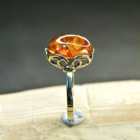 Goldring 333/- mit Bernstein W18,2