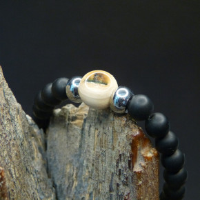 Kugelarmband Mammut/Edelstahl/Onix