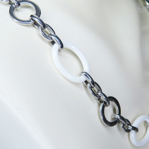 Collier/Kette Edelstahl mit Keramik 45cm