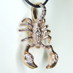 Edelstahlanhänger rosévergoldet "Skorpion"