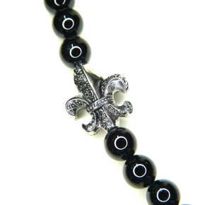 Onixkette mit Edelstahl
