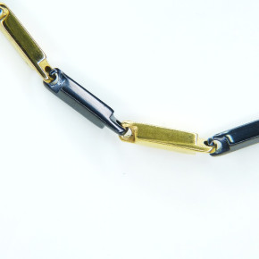 Edelstahlkette schwarz/gold ca. 60cm